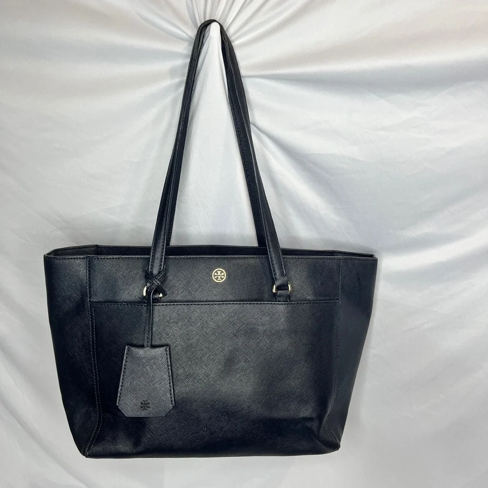 Tory Burch Tote Bag Black Saffiano Leather Shoulder Bag‎ Work Travel